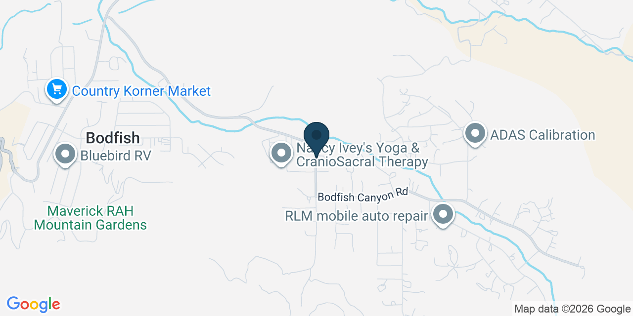Map showing Bodfish, Kern County, CA
