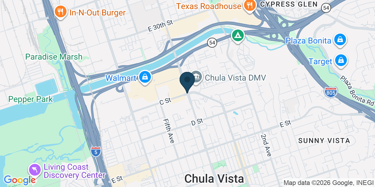 Map showing Chula Vista, San Diego County, CA
