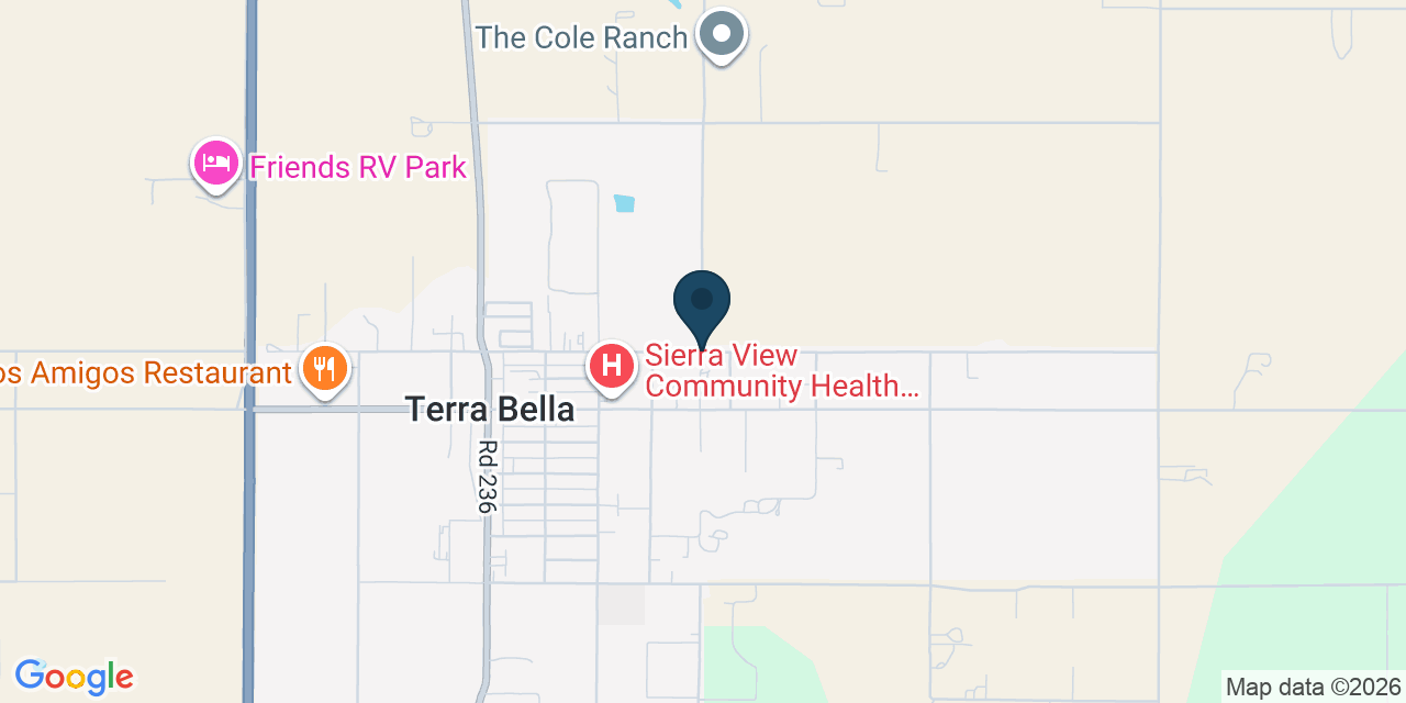 Map showing Terra Bella, Tulare County, CA