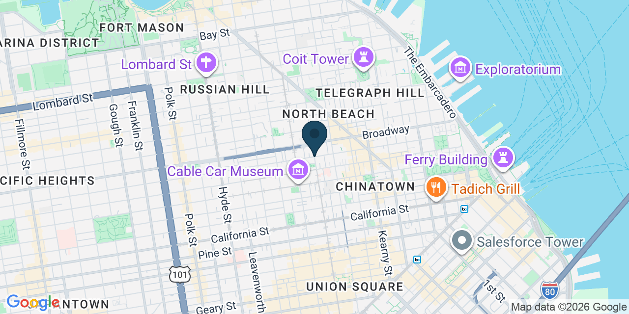 Map showing San Francisco, San Francisco County, CA