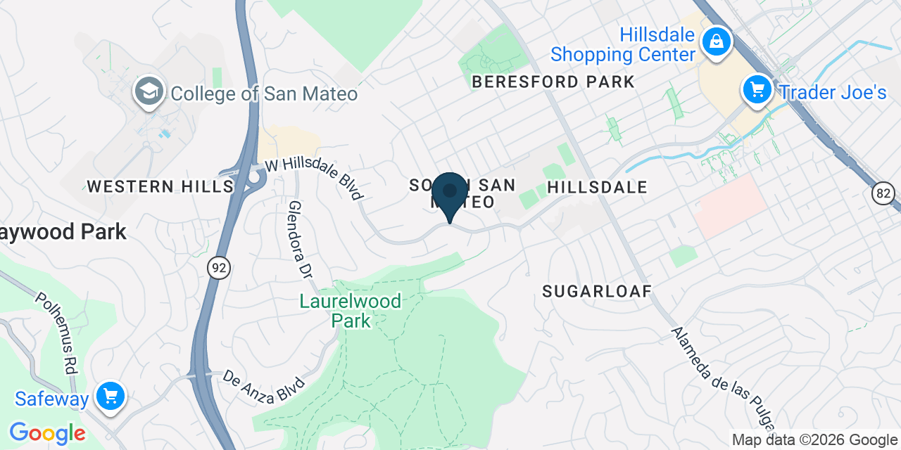 Map showing San Mateo, San Mateo County, CA