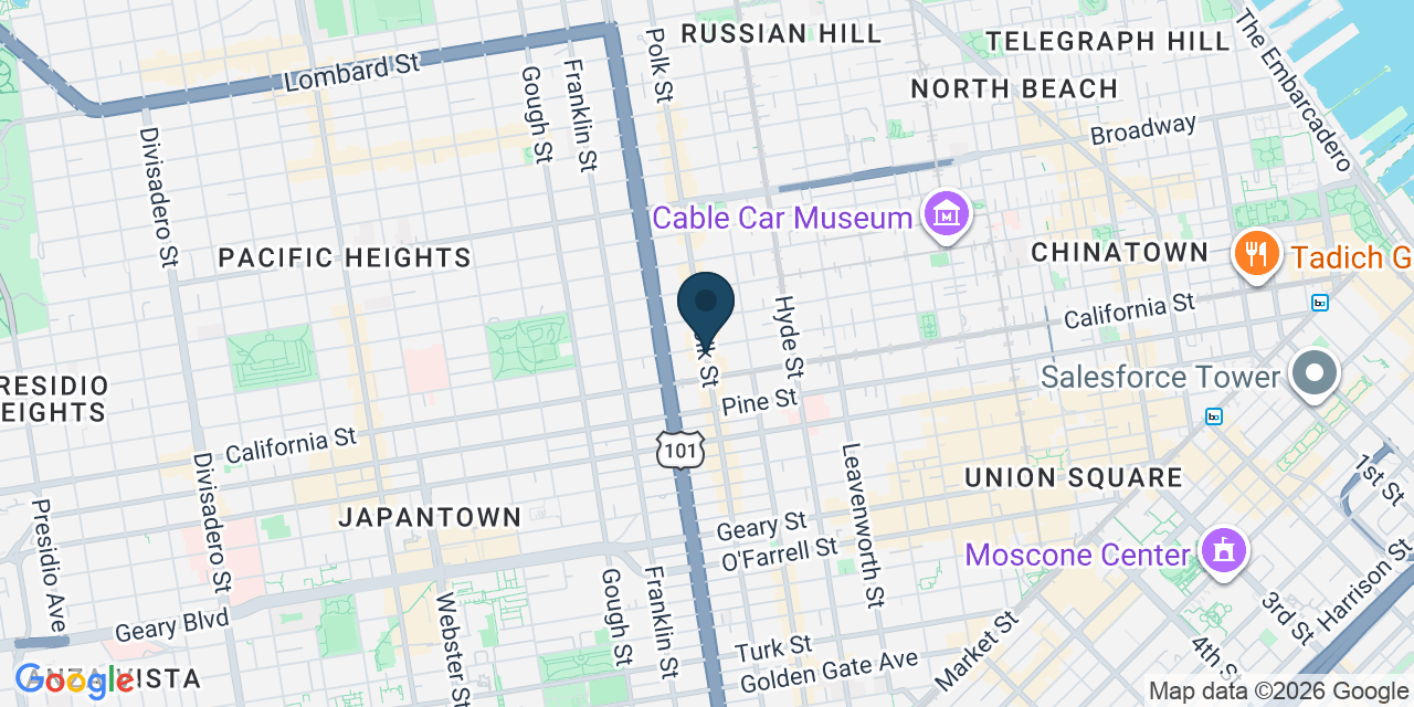 Map showing San Francisco, San Francisco County, CA