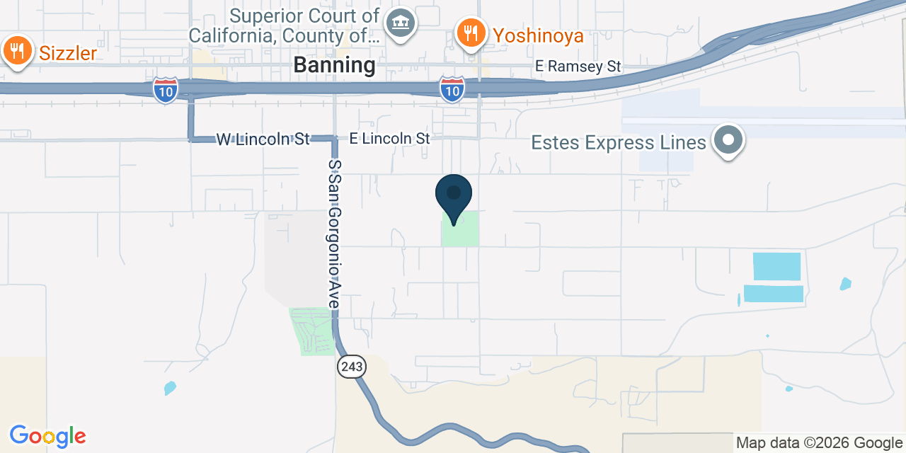 Map showing Banning, Riverside County, CA