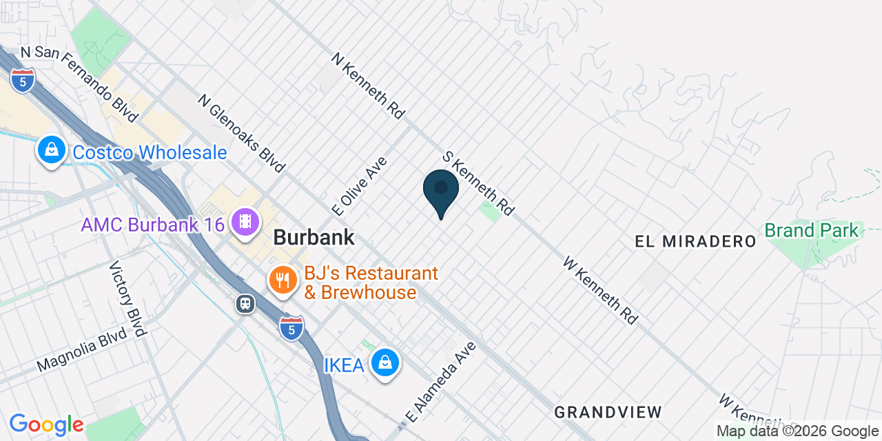 Map showing Burbank, Los Angeles County, CA