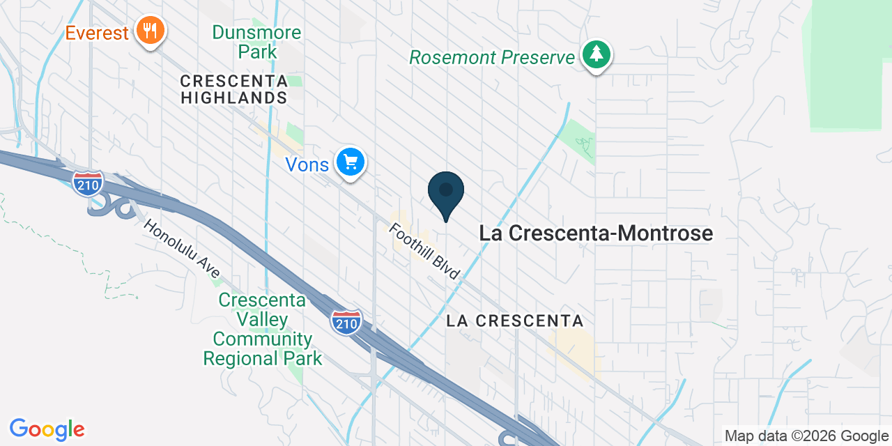 Map showing La Crescenta-Montrose, Los Angeles County, CA