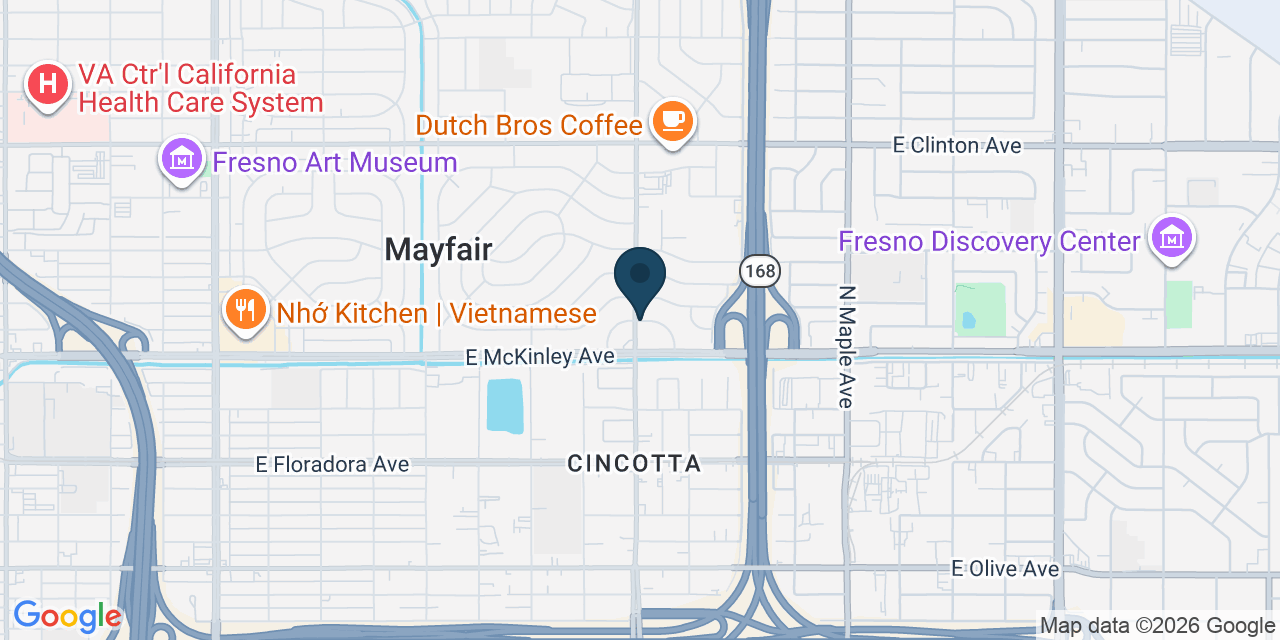 Map showing McLane, Fresno County, CA