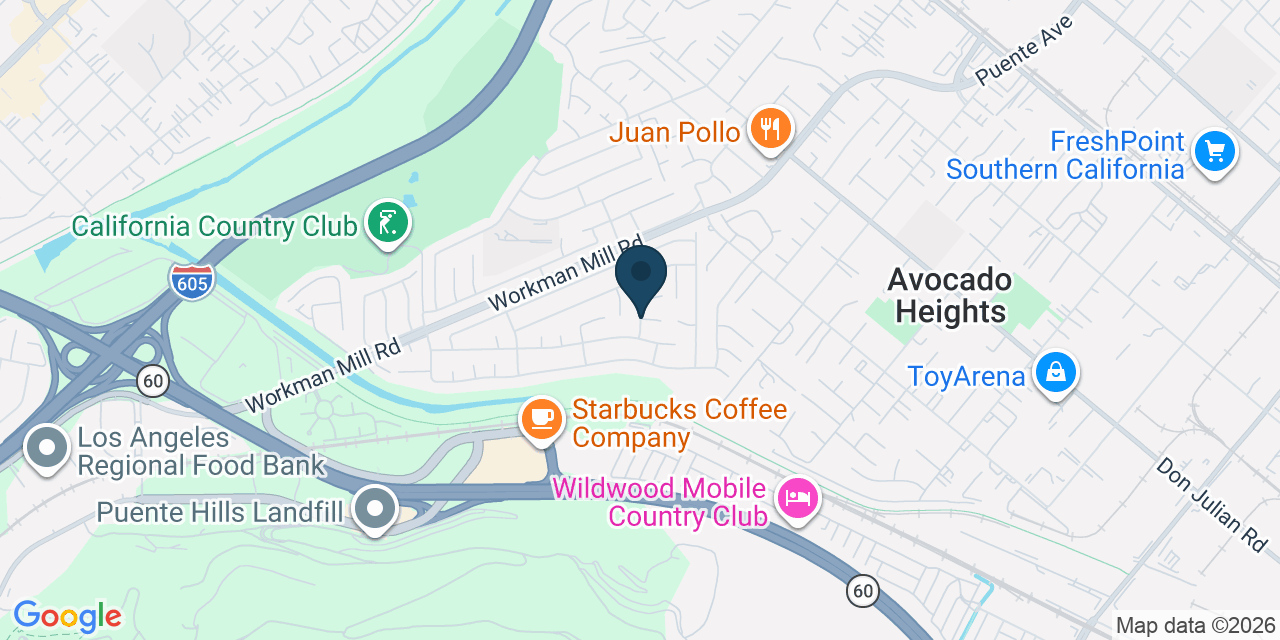 Map showing Avocado Heights, Los Angeles County, CA