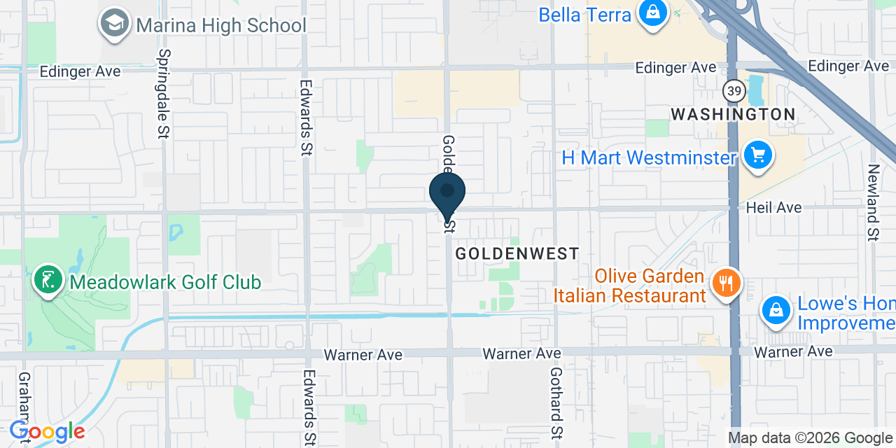 Map showing Orange County, CA