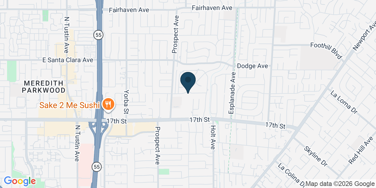 Map showing Santa Ana, Orange County, CA