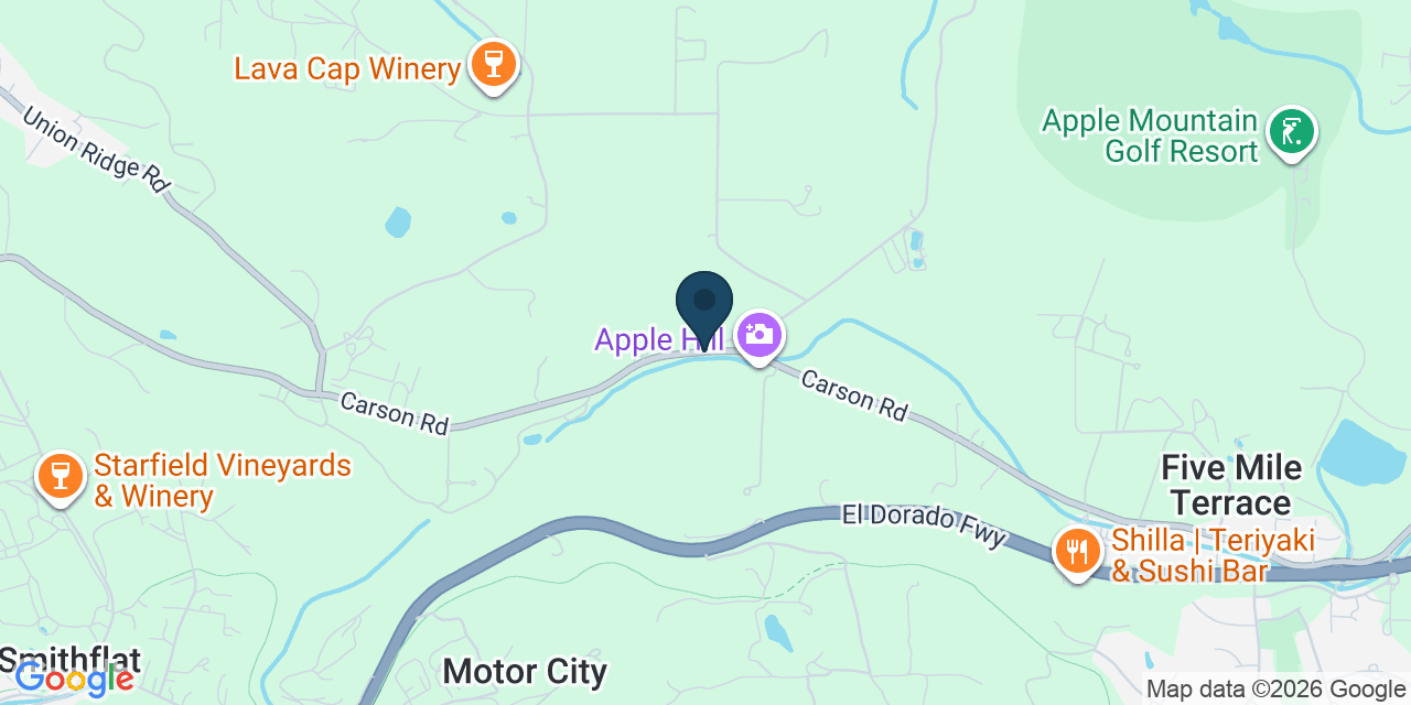 Map showing El Dorado County, CA