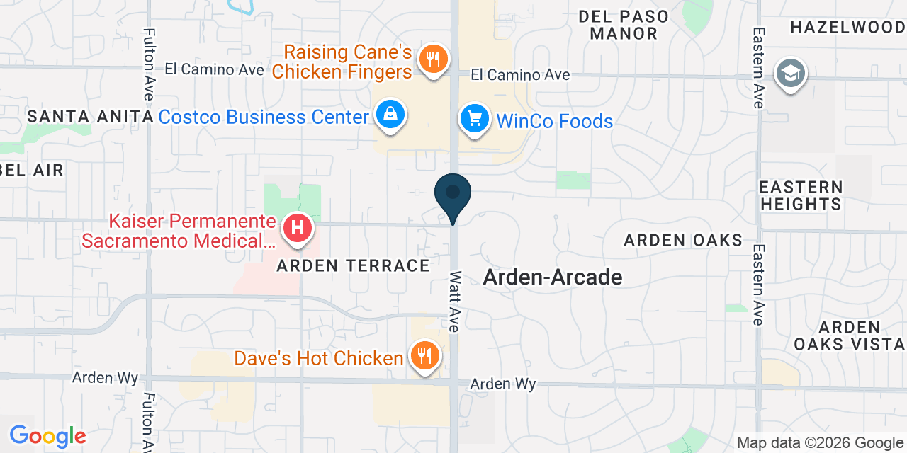 Map showing Arden-Arcade, Sacramento County, CA