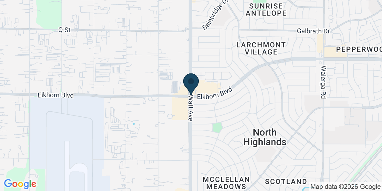 Map showing North Highlands, Sacramento County, CA