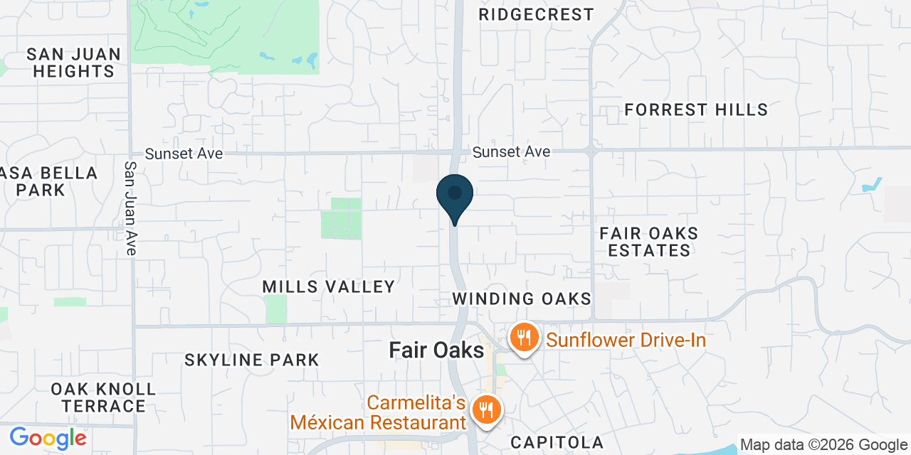 Map showing Fair Oaks, Sacramento County, CA
