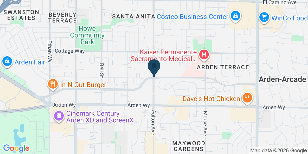 Map showing Arden-Arcade, Sacramento County, CA