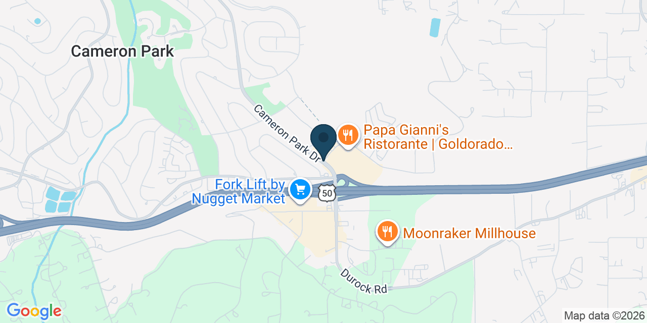 Map showing Cameron Park, El Dorado County, CA