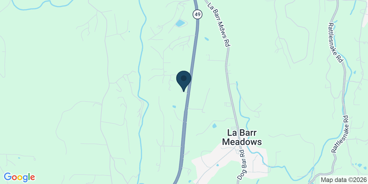 Map showing Nevada County, CA