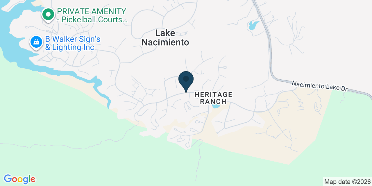 Map showing Lake Nacimiento, San Luis Obispo County, CA