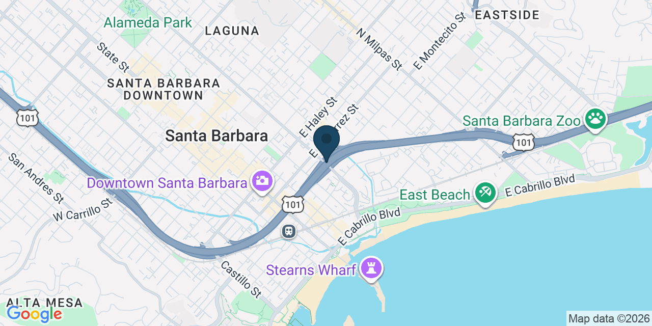 Map showing Santa Barbara, Santa Barbara County, CA
