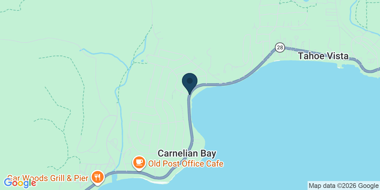 Map showing Carnelian Bay, Placer County, CA