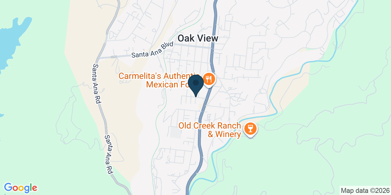 Map showing Oak View, Ventura County, CA