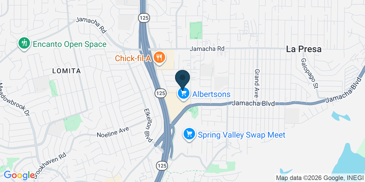 Map showing Spring Valley, San Diego County, CA