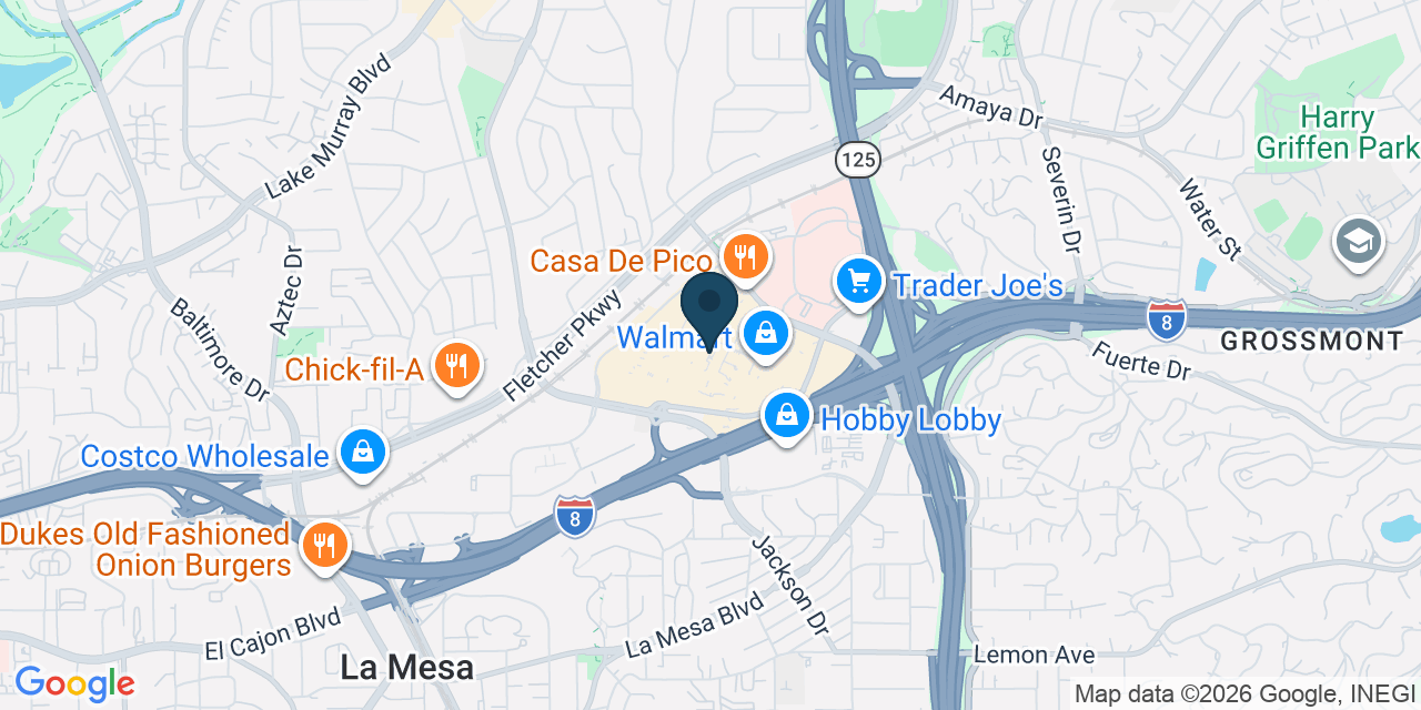Map showing La Mesa, San Diego County, CA