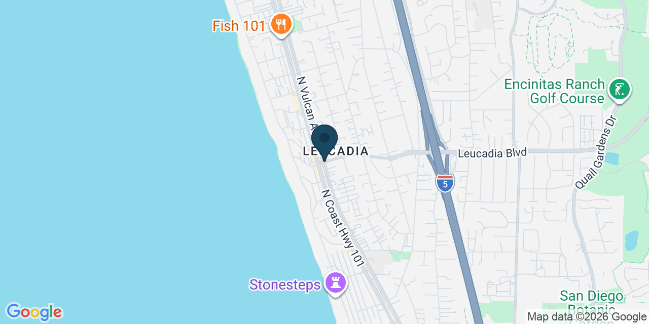 Map showing Encinitas, San Diego County, CA