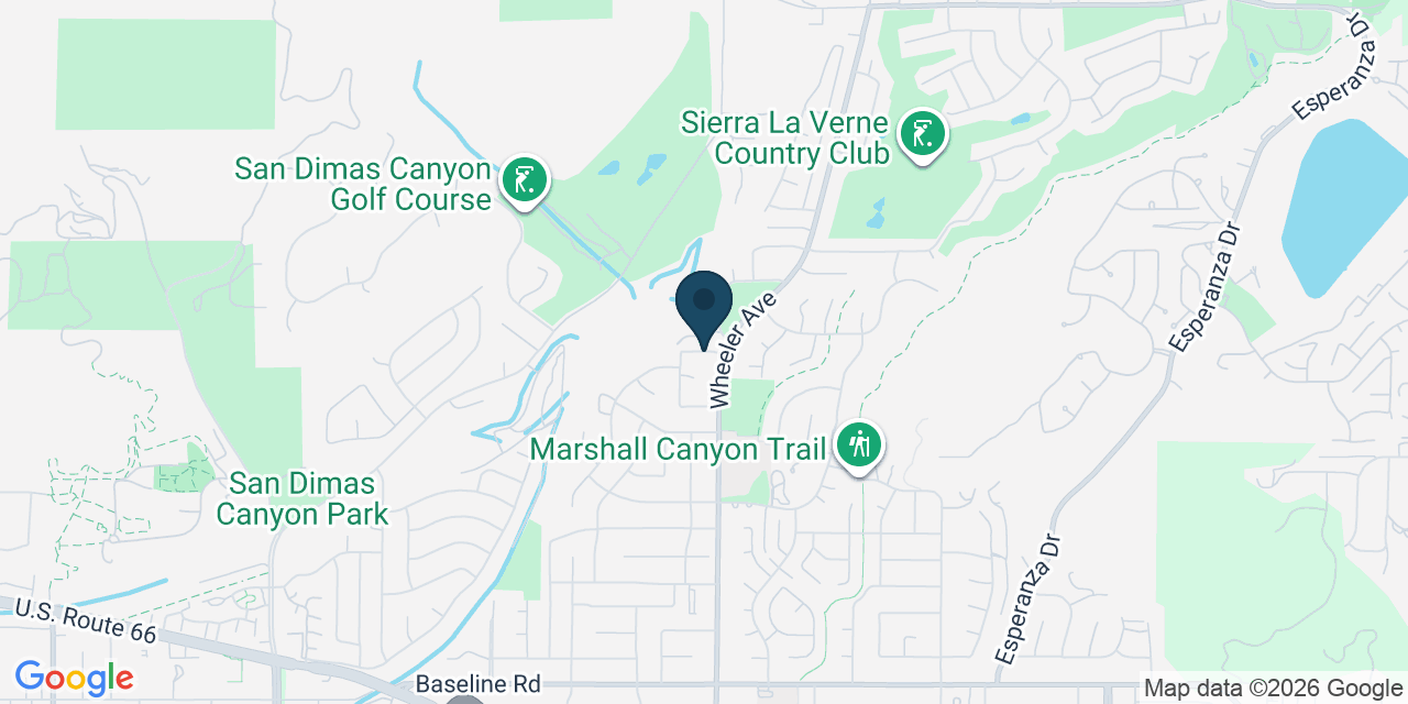 Map showing La Verne, Los Angeles County, CA
