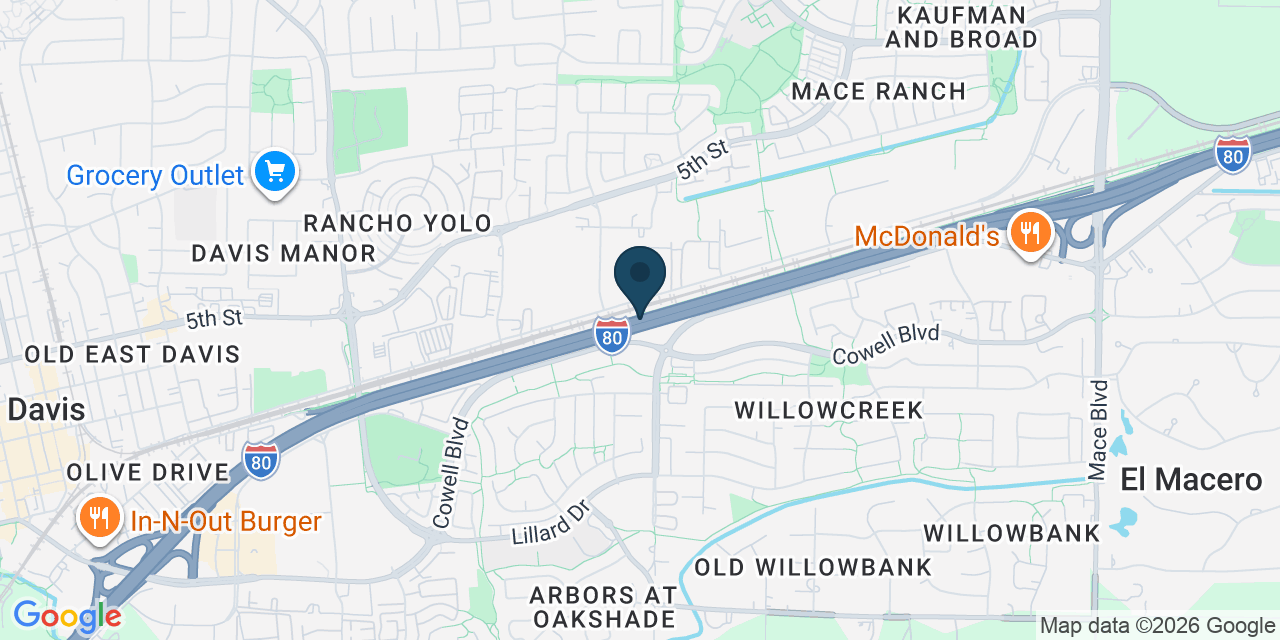 Map showing Davis, Yolo County, CA