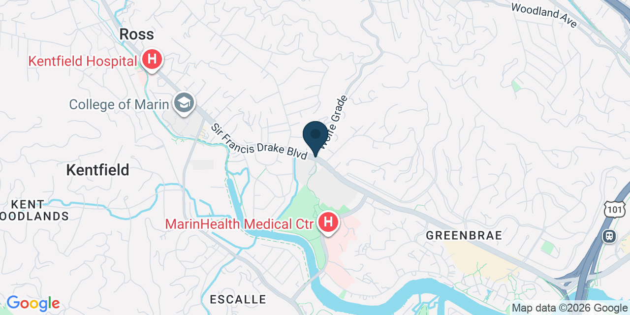 Map showing Kentfield, Marin County, CA