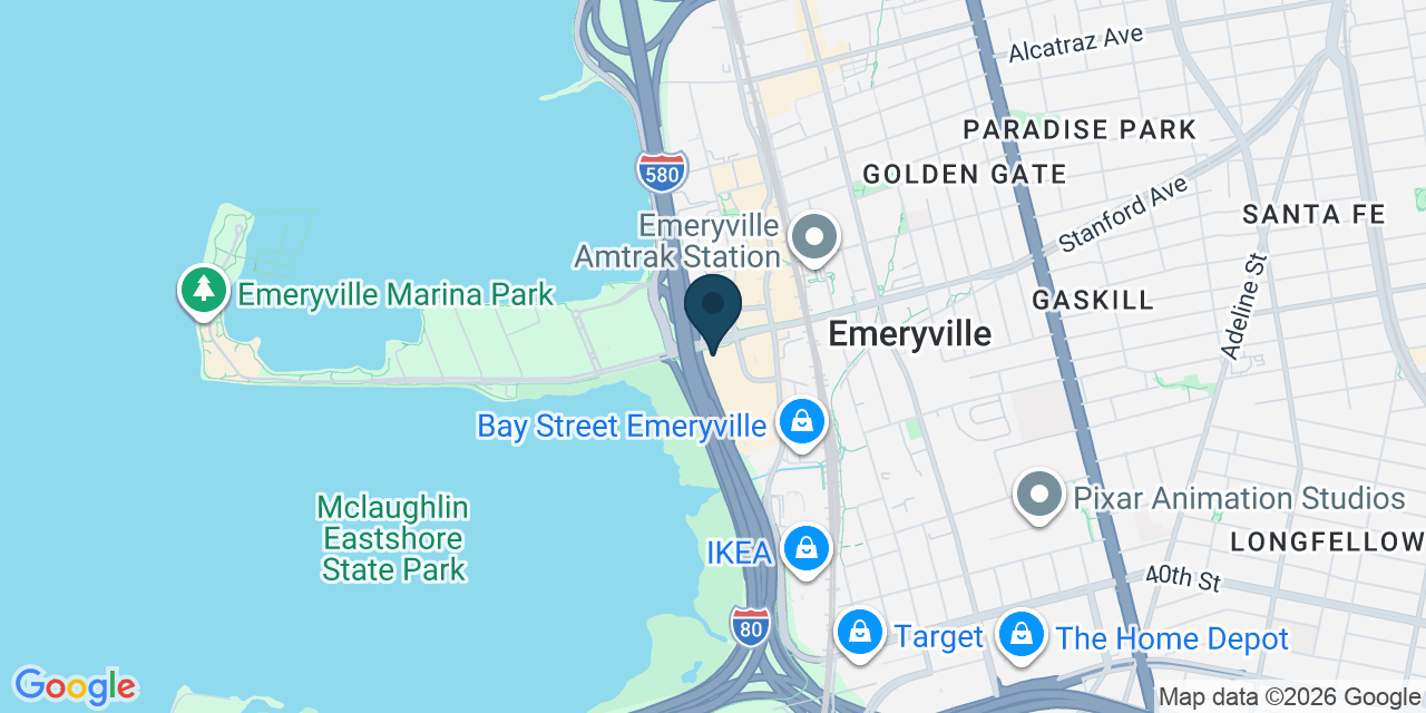 Map showing Emeryville, Alameda County, CA