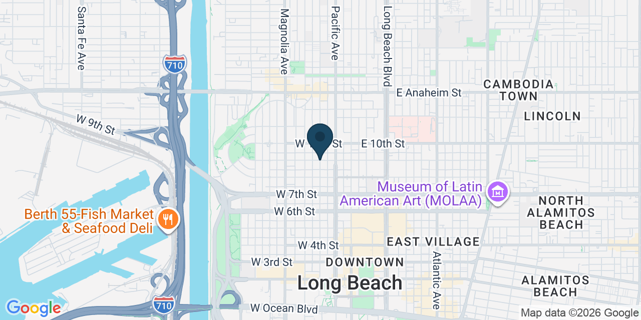 Map showing Long Beach, Los Angeles County, CA
