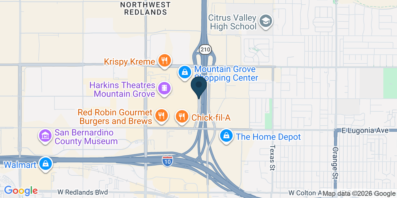 Map showing Northwest Redlands, San Bernardino County, CA