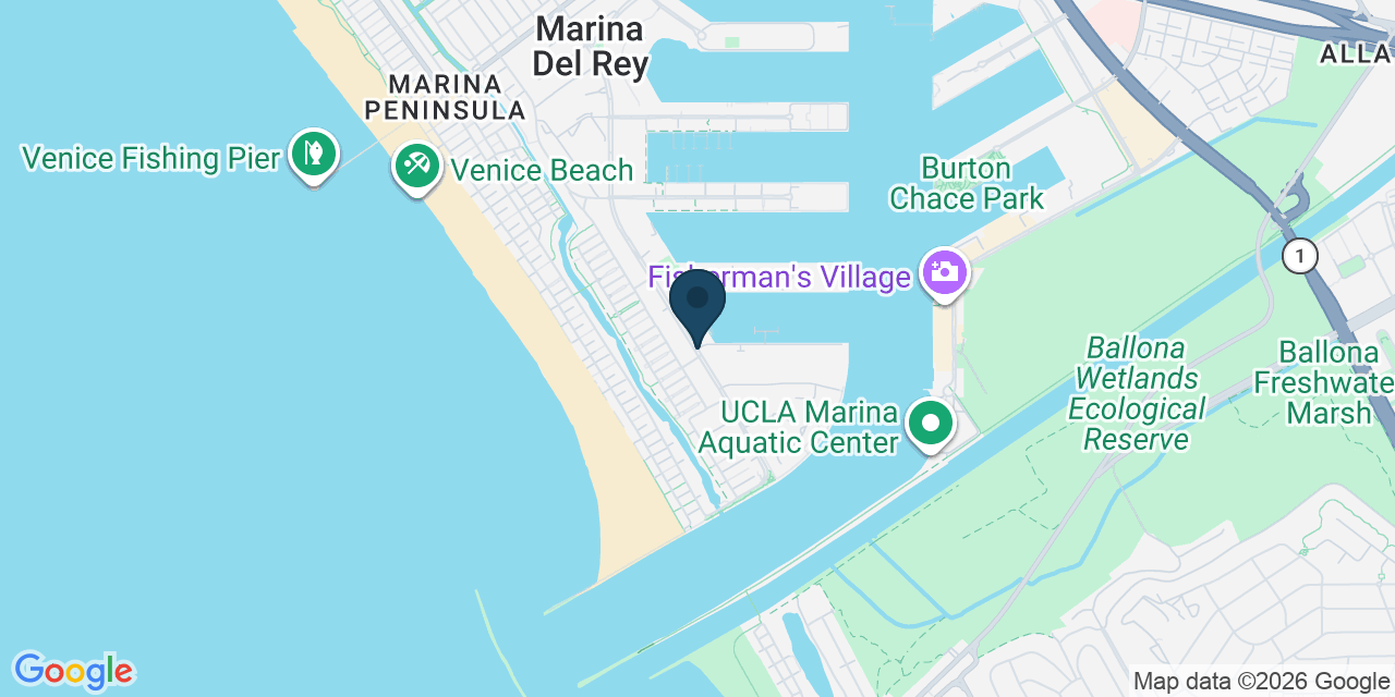 Map showing Marina del Rey, Los Angeles County, CA