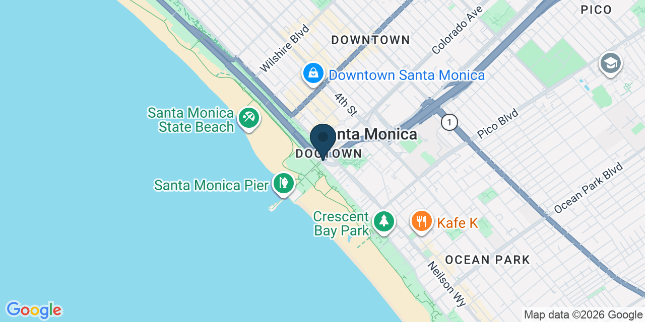 Map showing Santa Monica, Los Angeles County, CA
