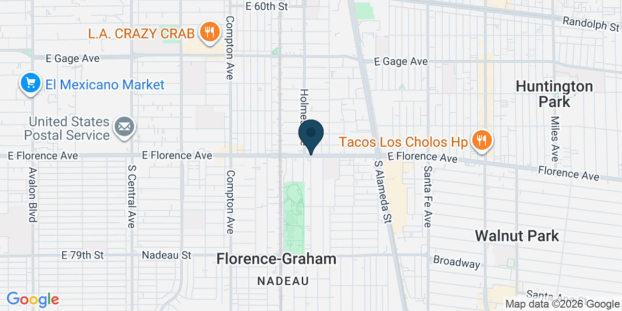 Map showing Florence-Graham, Los Angeles County, CA