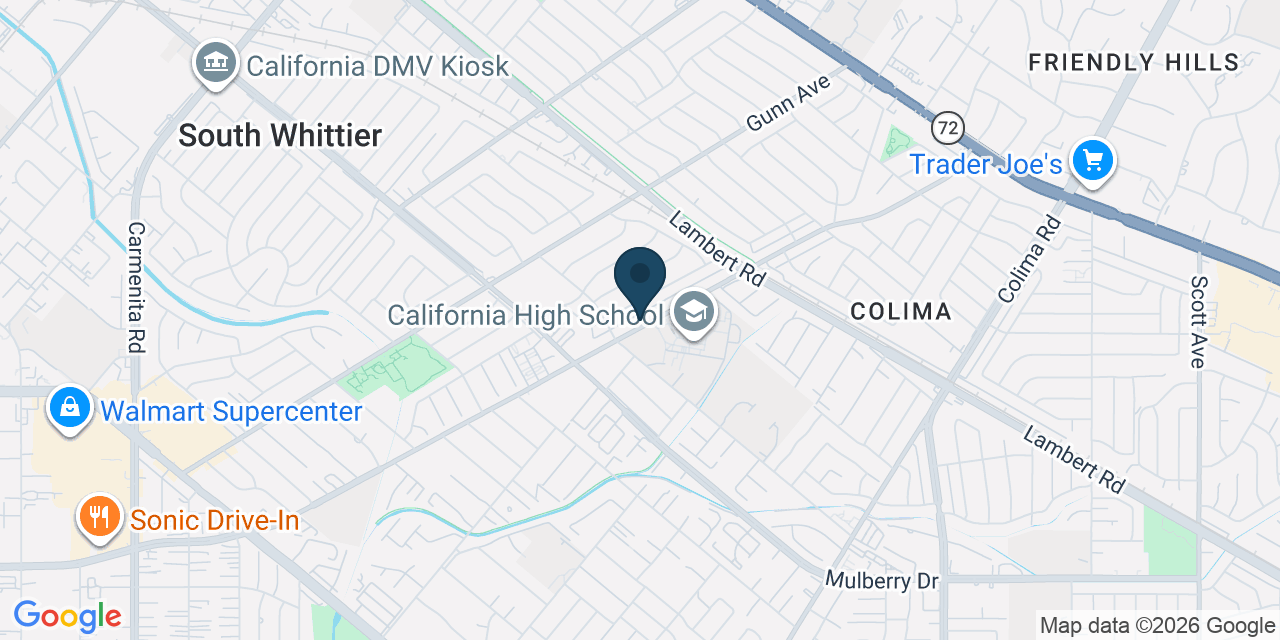 Map showing Whittier, Los Angeles County, CA