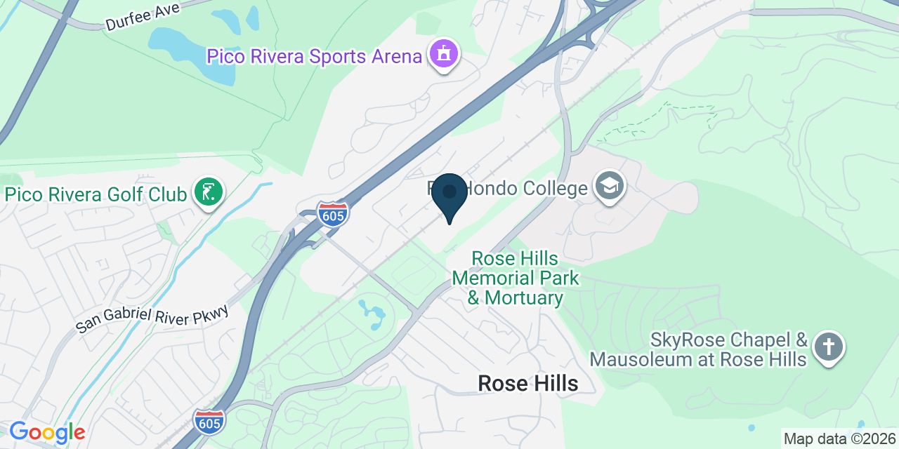 Map showing Whittier, Los Angeles County, CA