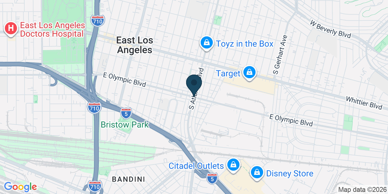 Map showing East Los Angeles, Los Angeles County, CA