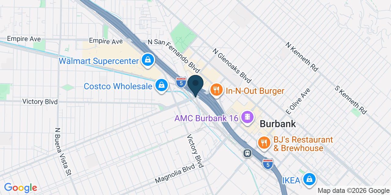 Map showing Burbank, Los Angeles County, CA
