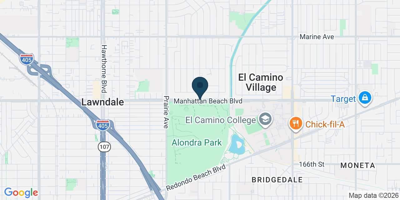 Map showing El Camino Village, Los Angeles County, CA
