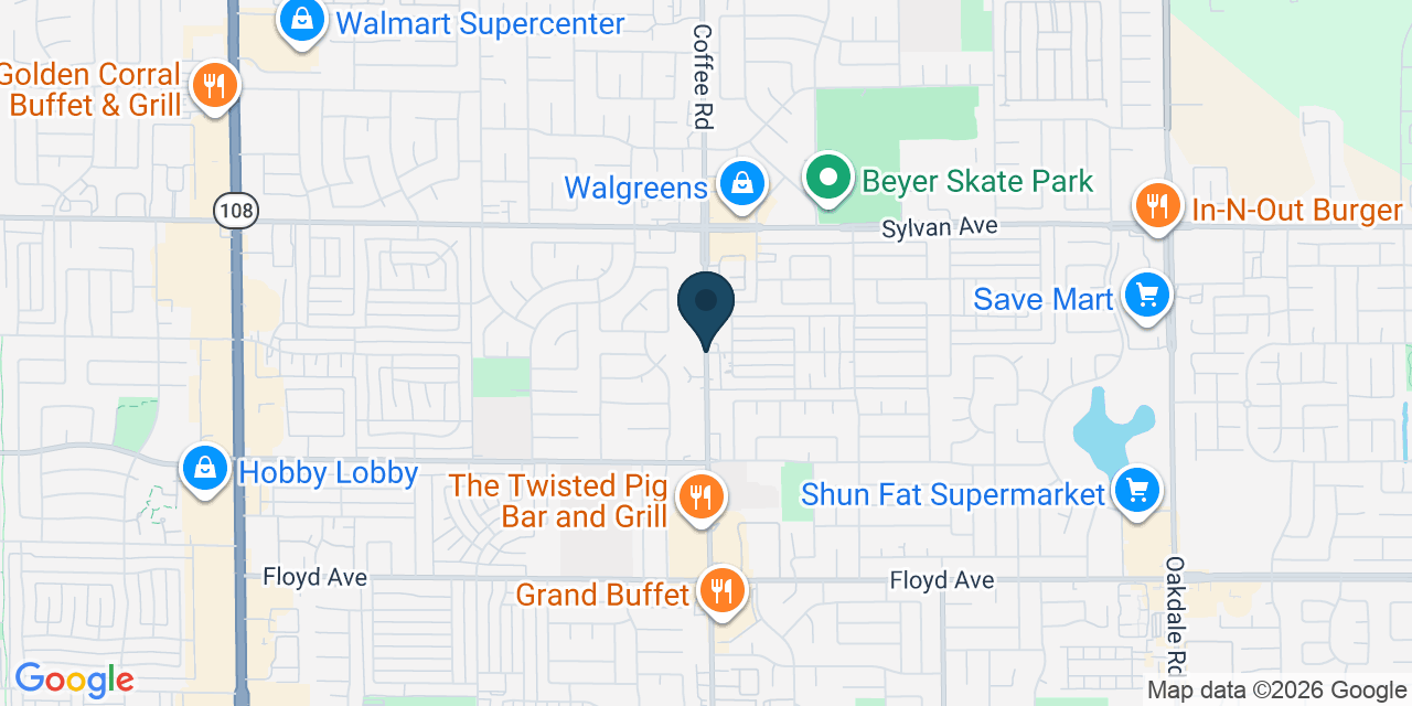 Map showing Modesto, Stanislaus County, CA