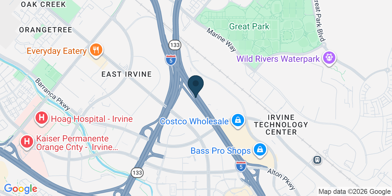 Map showing Orange County, CA