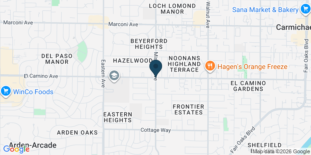 Map showing Arden-Arcade, Sacramento County, CA