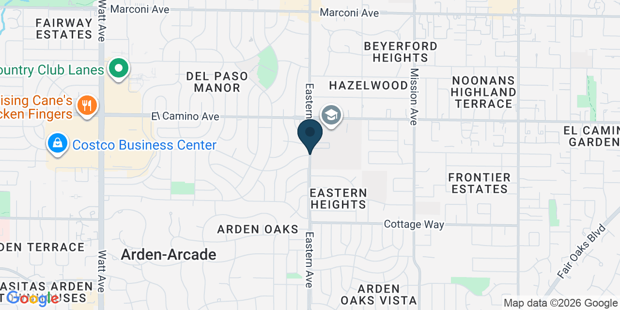 Map showing Arden-Arcade, Sacramento County, CA