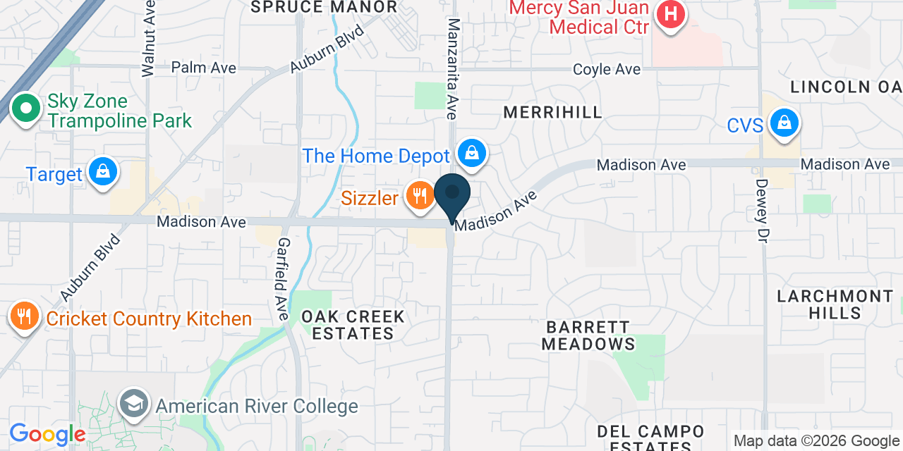 Map showing Carmichael, Sacramento County, CA