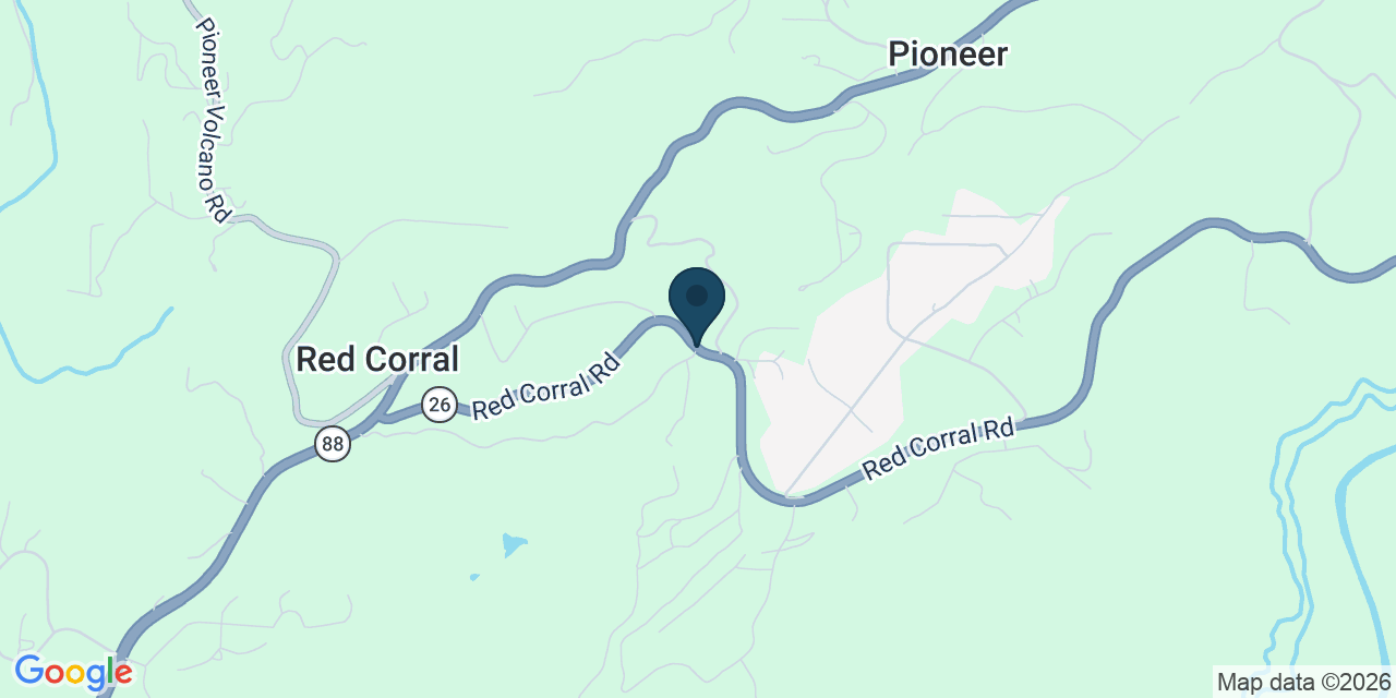 Map showing Red Corral, Amador County, CA
