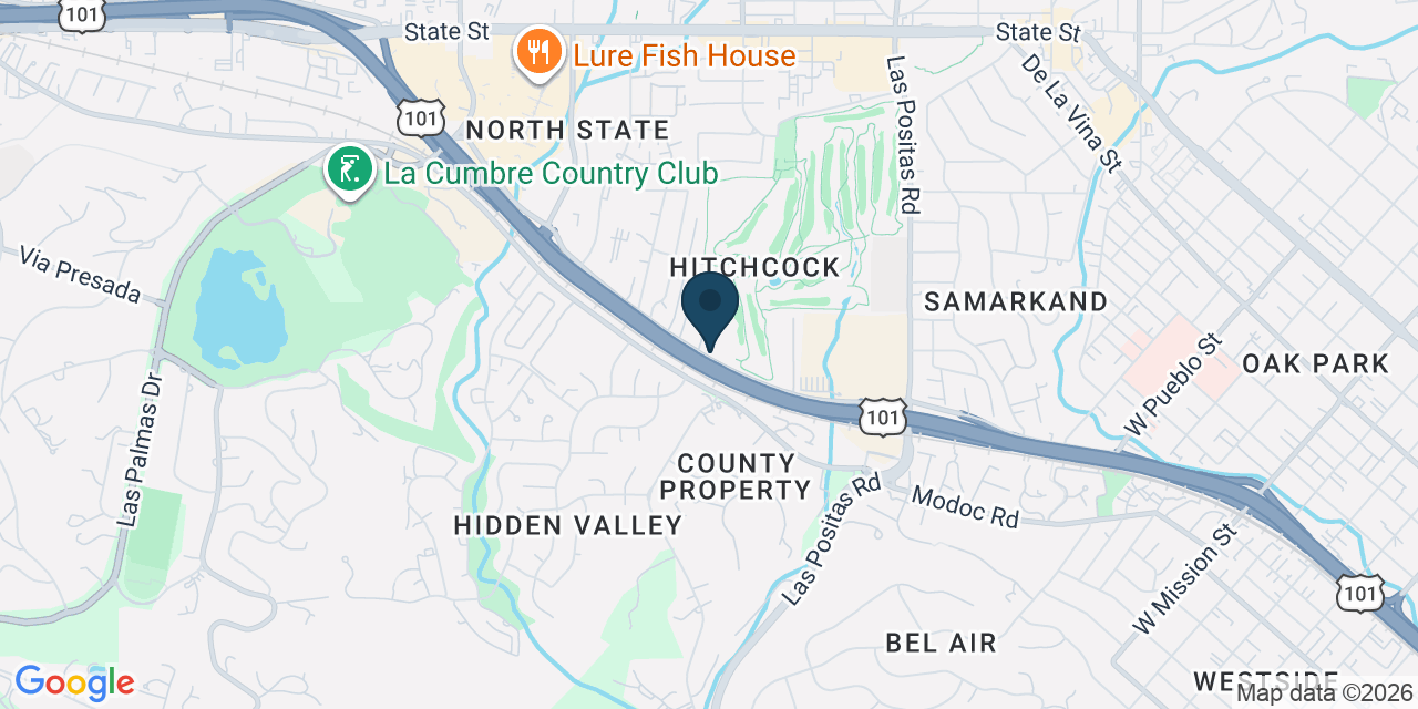 Map showing Santa Barbara, Santa Barbara County, CA