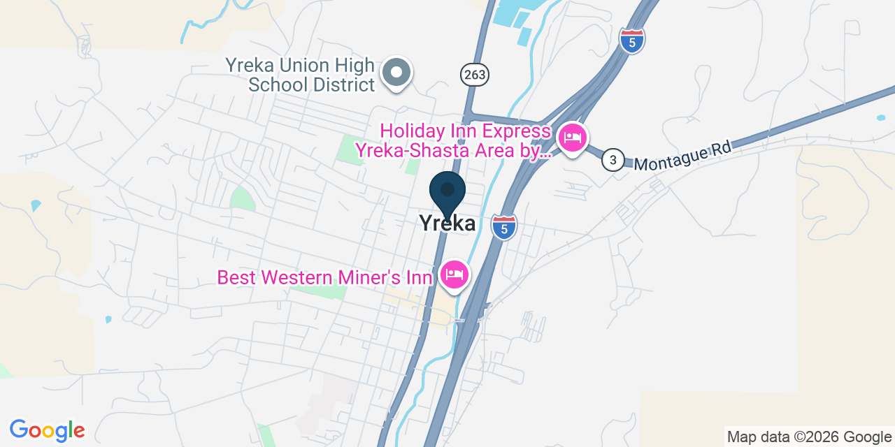 Map showing Yreka, Siskiyou County, CA