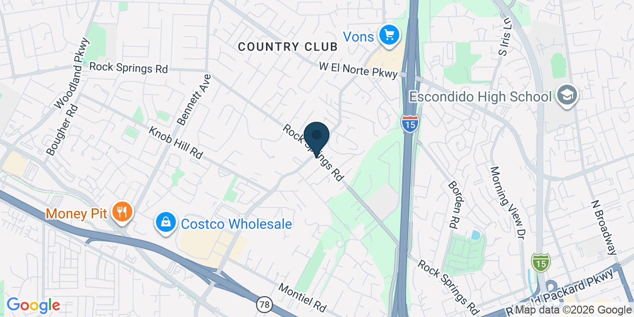 Map showing Escondido, San Diego County, CA